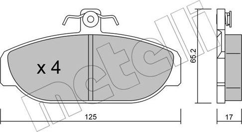 Metelli 22-0183-0 - Гальмівні колодки, дискові гальма autocars.com.ua