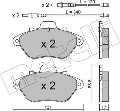 Metelli 22-0185-1 - Тормозные колодки, дисковые, комплект avtokuzovplus.com.ua