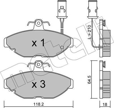 Metelli 22-0191-0 - Тормозные колодки, дисковые, комплект autodnr.net