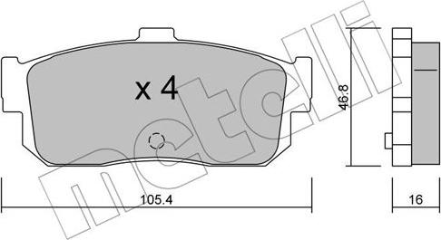 Metelli 22-0193-0 - Тормозные колодки, дисковые, комплект avtokuzovplus.com.ua