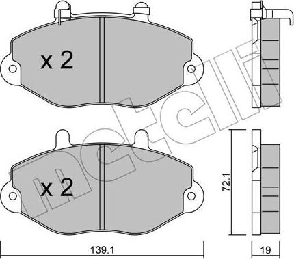 Metelli 22-0195-1 - Гальмівні колодки, дискові гальма autocars.com.ua