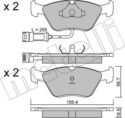 Metelli 22-0205-1 - Гальмівні колодки, дискові гальма autocars.com.ua