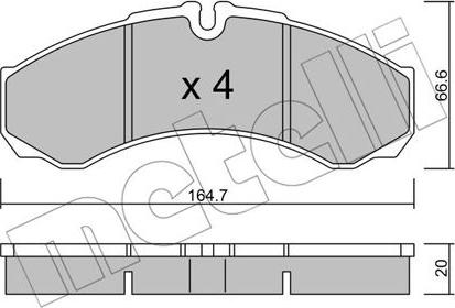 Metelli 22-0212-6 - Тормозные колодки, дисковые, комплект autodnr.net