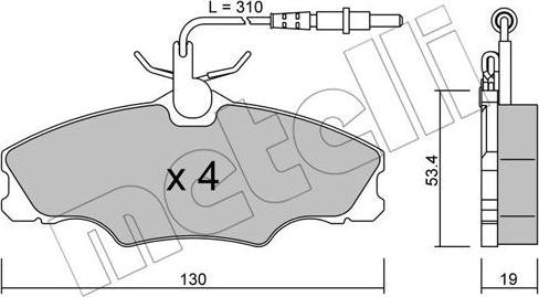 Metelli 22-0213-0 - Тормозные колодки, дисковые, комплект avtokuzovplus.com.ua