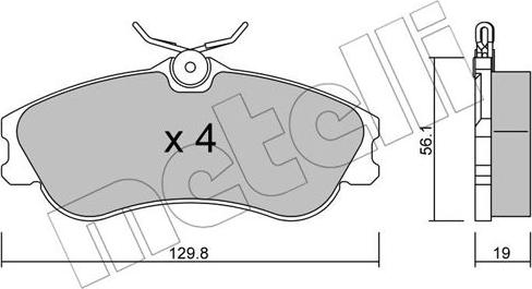 Metelli 22-0217-1 - Гальмівні колодки, дискові гальма autocars.com.ua