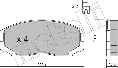 Metelli 22-0221-1 - Гальмівні колодки, дискові гальма autocars.com.ua