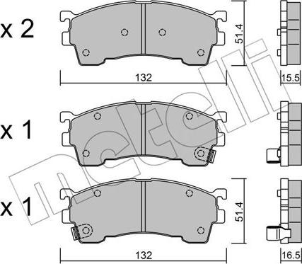 Metelli 22-0223-1 - Гальмівні колодки, дискові гальма autocars.com.ua