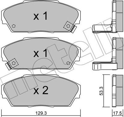 Metelli 22-0225-0 - Гальмівні колодки, дискові гальма autocars.com.ua