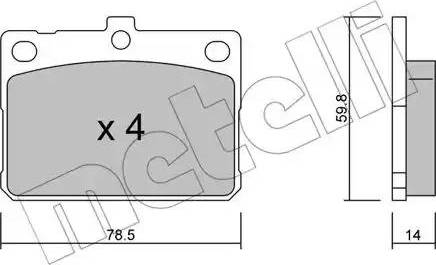 Metelli 22-0228-0 - Тормозные колодки, дисковые, комплект autodnr.net