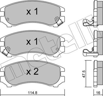 Metelli 22-0230-1 - Тормозные колодки, дисковые, комплект avtokuzovplus.com.ua