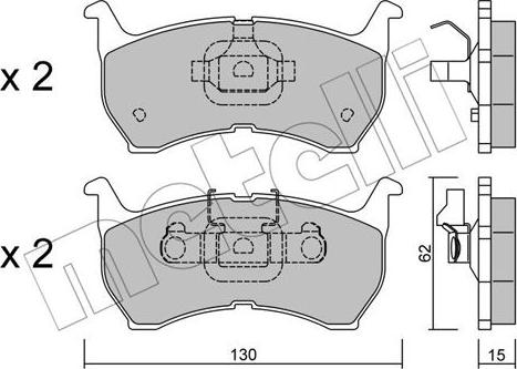 Metelli 22-0231-0 - Тормозные колодки, дисковые, комплект avtokuzovplus.com.ua