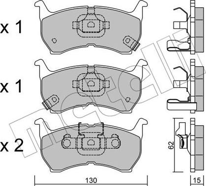 Metelli 22-0231-1 - Тормозные колодки, дисковые, комплект avtokuzovplus.com.ua