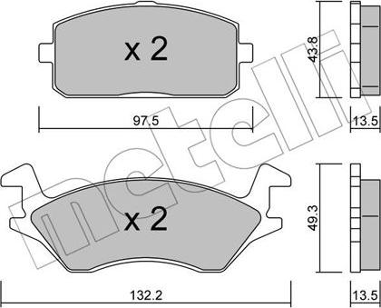 Metelli 22-0234-0 - Гальмівні колодки, дискові гальма autocars.com.ua