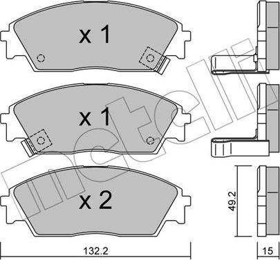 Metelli 22-0236-1 - Комплект гальмівних колодок autocars.com.ua