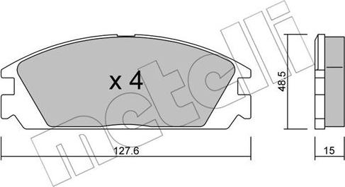 Metelli 22-0237-0 - Тормозные колодки, дисковые, комплект autodnr.net