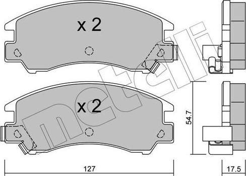 Metelli 22-0241-0 - Гальмівні колодки, дискові гальма autocars.com.ua