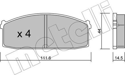 Metelli 22-0245-0 - Гальмівні колодки, дискові гальма autocars.com.ua