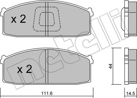 Metelli 22-0245-1 - Гальмівні колодки, дискові гальма autocars.com.ua