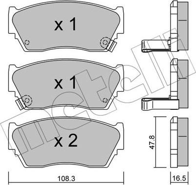 Metelli 22-0246-1 - Гальмівні колодки, дискові гальма autocars.com.ua