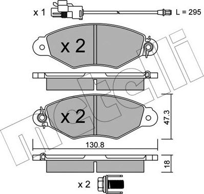 Metelli 22-0253-2 - Гальмівні колодки, дискові гальма autocars.com.ua