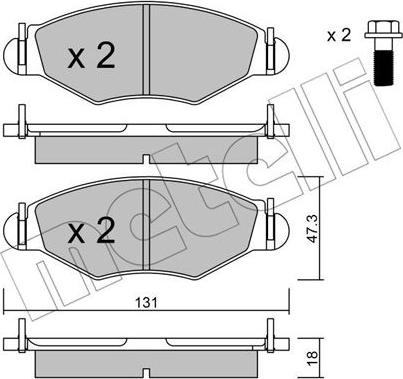 Metelli 22-0254-1 - Тормозные колодки, дисковые, комплект avtokuzovplus.com.ua