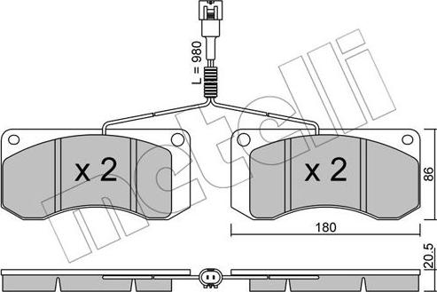 Metelli 22-0272-1 - Тормозные колодки, дисковые, комплект autodnr.net