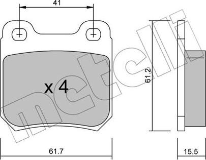 Metelli 22-0276-0 - Гальмівні колодки, дискові гальма autocars.com.ua