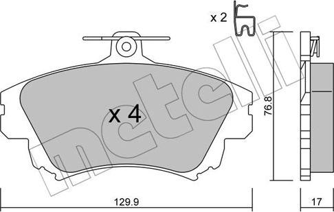 Metelli 22-0286-0 - Гальмівні колодки, дискові гальма autocars.com.ua