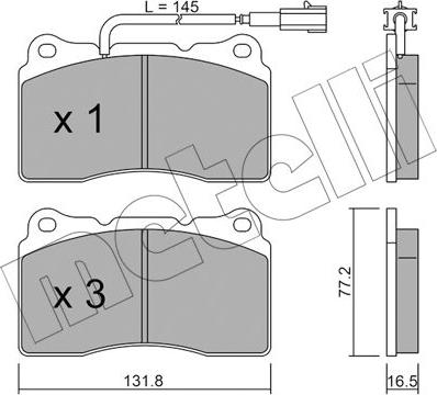 Metelli 22-0288-7 - Тормозные колодки, дисковые, комплект avtokuzovplus.com.ua