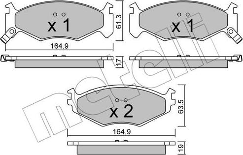 Metelli 22-0289-0 - Гальмівні колодки, дискові гальма autocars.com.ua