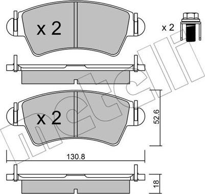 Metelli 22-0313-0 - Тормозные колодки, дисковые, комплект autodnr.net