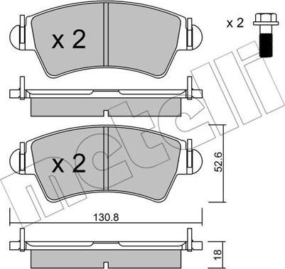 Metelli 22-0313-1 - Тормозные колодки, дисковые, комплект avtokuzovplus.com.ua