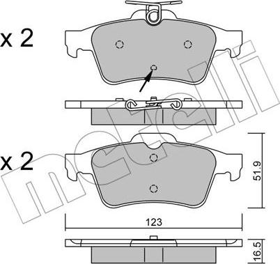 Metelli 22-0337-2 - Тормозные колодки, дисковые, комплект autodnr.net