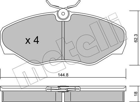 Metelli 22-0338-2 - Гальмівні колодки, дискові гальма autocars.com.ua