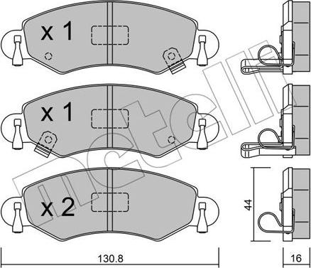 Metelli 22-0339-0 - Тормозные колодки, дисковые, комплект avtokuzovplus.com.ua