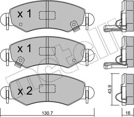 Metelli 22-0339-1 - Гальмівні колодки, дискові гальма autocars.com.ua