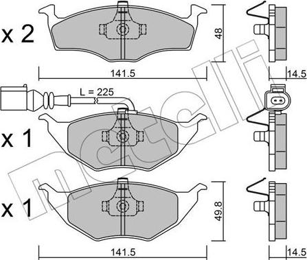 Metelli 22-0345-1 - Тормозные колодки, дисковые, комплект autodnr.net