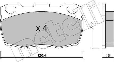 Metelli 22-0352-1 - Гальмівні колодки, дискові гальма autocars.com.ua