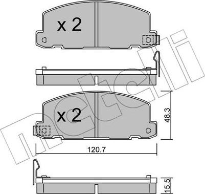 Metelli 22-0360-0 - Гальмівні колодки, дискові гальма autocars.com.ua