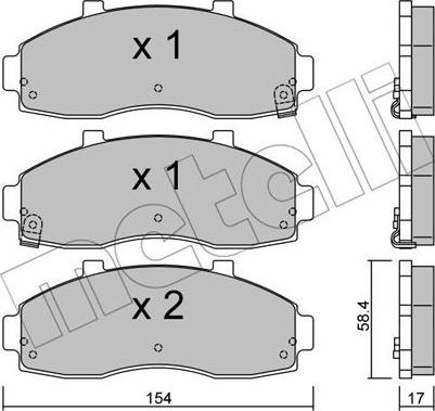 Metelli 22-0373-0 - Гальмівні колодки, дискові гальма autocars.com.ua