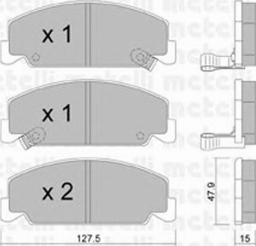 Metelli 22-0383-0 - Гальмівні колодки, дискові гальма autocars.com.ua