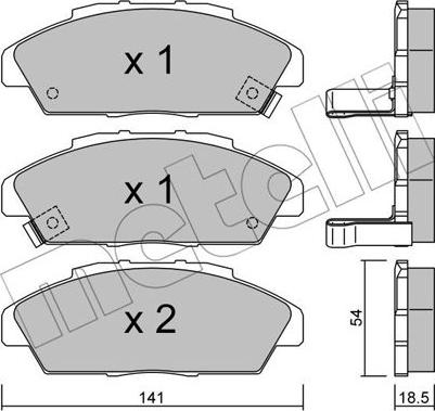 Metelli 22-0385-0 - Тормозные колодки, дисковые, комплект avtokuzovplus.com.ua