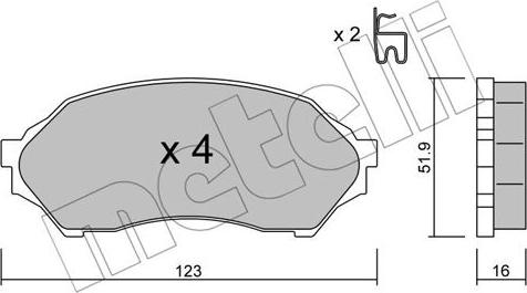 Metelli 22-0387-0 - Гальмівні колодки, дискові гальма autocars.com.ua