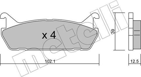 Metelli 22-0390-0 - Гальмівні колодки, дискові гальма autocars.com.ua