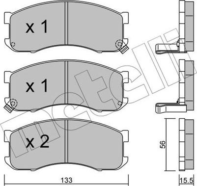 Metelli 22-0394-0 - Гальмівні колодки, дискові гальма autocars.com.ua