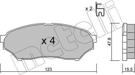 Metelli 22-0397-0 - Гальмівні колодки, дискові гальма autocars.com.ua