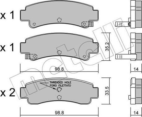 Metelli 22-0402-0 - Гальмівні колодки, дискові гальма autocars.com.ua