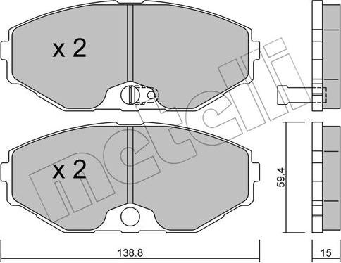 Metelli 22-0405-0 - Гальмівні колодки, дискові гальма autocars.com.ua