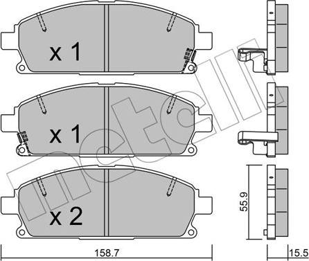 Metelli 22-0406-2 - Гальмівні колодки, дискові гальма autocars.com.ua