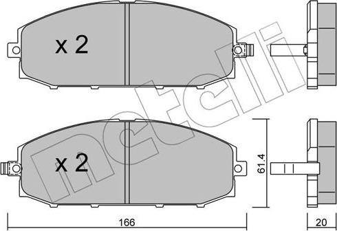 Metelli 22-0407-0 - Гальмівні колодки, дискові гальма autocars.com.ua